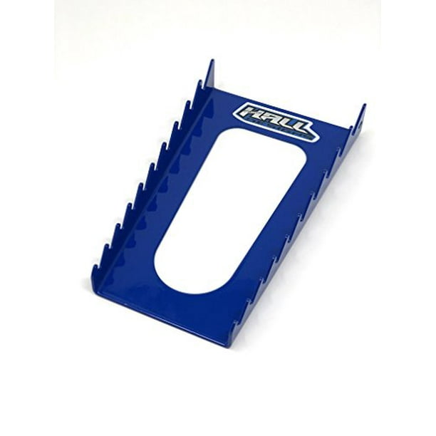 Made in USA 10 slot Wrench rack organizer by Hall Designs steel Blue Made in USA 10 slot Wrench rack organizer by Hall Designs steel Blue